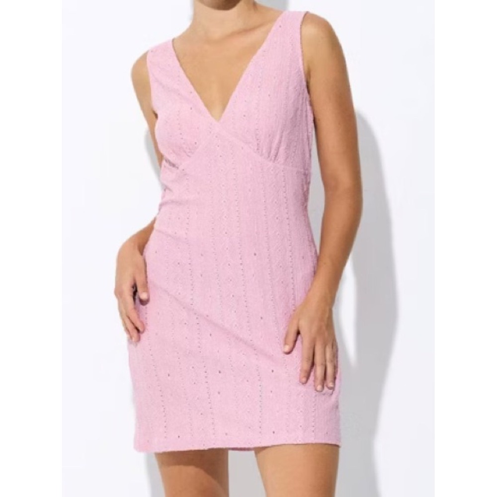 Wild Fable Sleeveless V Neck Knit Mini Dress Women Small Blush Pink Textured NWT - Picture 1 of 13